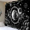 Moon Mountain Night Sky Tapestry Home Decorations Wall Mount Forest Starry Living Room Bedroom Decoration Large Blanket J220804