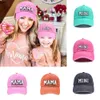 Women Kids Sunblock Baseball Caps Washed Cotton Messy Bun Ponycaps MamaTrucker Hats Summer Outdoor Golf Sports Sun Visor Hat