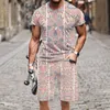 Männer T-shirt Set 3D Gedruckt O Hals Sommer Harajuku Strand Casual Sportswear Tops Lustige Outfit Luxus Kurzarm 220624