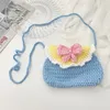 Gift Wrap Handmade Wool Knitting Coin Purse Creative Shoulder Bag Cartoon Multicolor Cute Girl Hand Weave Bags For KidsGift