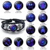 Prezzo all'ingrosso Dodici Constellation Luminoso Braccialetto di Fascino Uomo Donna Segni di Zodiaco Corda Catena Bracciali Gioielli Unisex Braccialetto Accessori Regalo