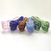 4 pouces Fumer Herbe Sèche Tabac Main Pipes Cuillère Forme De Crâne Coloré Eau Bangs Bubbler Pyrex Verre Brûleur À Huile Tuyaux Dab Rig Pipe