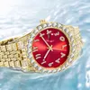 Кварц мужчины смотрят Diamond Ice Out Top Calendar Watch Male Водонепроницаемый дайвер роскошный серебряный календарь сталь Relogio Masculin