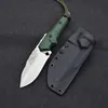Couteau de survie droit VULCRN 154CM vert G10 Drop Point lame Camping en plein air randonnée chasse survie couteaux tactiques avec outils G1500 Kydex