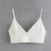 TRAF Knitted Crop Top Female White Tank Women Sexy Backless Summer Woman Fashion Sleeveless Ribbed Camisoles 220318