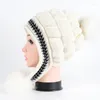 Beanie/Skull Caps Fashion Ladies Winter And Warm Protective Ear Cover Face Wool Ball Knitting Cap To Decorate The Woolen Scot22