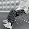 Men calças casuais comprimento de tornozelo largo perna larga Allmatch elástico calça de moda de moda de streetwear harajuku coreano retrô ins 220704