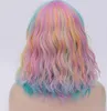 Medium Romance Weave Wigs Hair Curly Bangs Colorful Cosplay