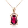 Локушки 14K Розовое золото Цвет Подвеска Bizuteria Gemstone Natural Red Ruby Treasure Collece Pierscionki Ювелирные изделия