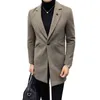 Autumn Winter Men ullrockar manlig modeblandning jackor ytterkläder smart affär casual trench 4xl mäns blandningar t220810