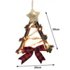 Decoratieve bloemen Kransen Kerstmis hangende rattan ornament led krans vakantie ronde/e xmas muur decoraties slingers deur hangers