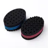 Oval Double Sides Hair Sponge Brush For Natural Afro Coil Wave Dread Sponge Brushes Barber Styling Tool