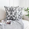 Cushion/Decorative Pillow Nordic Style Embroidered Cushion Cover Grey Geometric Canvas Square Decorative Pillows Home Decor Sofa Back