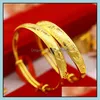 Bangle Bracelets Jewelry 10Mm 24Kt Gold Bracelet Bangles Fashion Women Girl Birthday Wedding Gift Simple Push-Pl Drop Delivery 2021 Go2Xb