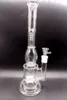 14 inch Clear Glass Water Bong Hookah with Tire Perclator recycler Honeycomb Filter Smoking Pipes