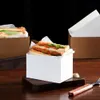 Kraft papperssmörgåsar wrap box tjock ägg toast bröd frukost förpackning lådor hamburgare teatime bricka