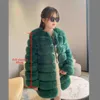 Janefur Long Fake Peur Coat Women 2022 Mangas cheias 60cm de luxo de luxo por atacado de inverno quente fêmea falsa jaquetas de peles T220810