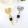 50st Bar Party Decorative Supplies Mr.Mrs.gold/Silver Borsted Chrome Wine Bottle Stopper In Present Box Wedding Present