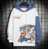 2022 Erkek Sulak Hoodie Harajuku Kedi Desen Gündelik Hoodies Mens Gevşek Hip Hop Sweatshirt Erkek Sokak Giyim Baskılı Hoodie Üstler