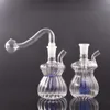 Forma espiral Queimador de óleo de vidro Bong Matrix Birdcage Perc Clear Pyrex Thick Bubbler Water Pipe Reciclador Ashcatcher Bong Shisha Hookah com tubos masculinos de queimador de óleo