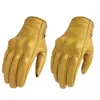 Guantes de motocicleta para hombre y mujer, manoplas tácticas de cuero con pantalla táctil, color amarillo, para ciclismo, dedo completo, Motor, Motocross