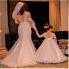 Robes de fille robe à manches longues princesse fleur filles appliques avec perlé superbe robe de première communion blanc IvoryGirl's