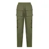 Calças femininas Capris Logo Womens Cargo Troushers com bolsos verdes de rua de rua de alta cintura Green Baggy para mulheres de outono roupas