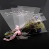 Enveloppe cadeau plastique 50pcs Bouquet d'emballage Matériaux pour la fête de fleuriste de mariage Sac d'emballage de fleurs fraîches transparentgift