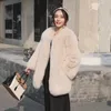 Manteau d'automne et d'hiver en fausse fourrure pour femme, veste double face, manteaux longs coréens, vêtements pour femmes, Jaqueta Feminina MY950