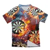 Cjlm engraçado camisa havaiana 3d dardos impresso manga curta botão s moda y2k roupas estilo casual plus size atacado 220623