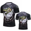 Men Fitness Compression O Neck Training Tee Short Sleeves MMA Sports T Shirt Wrestling Jiu Jitsu Rashguard Tight T Shirt 220620