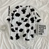 Topy streetwear harajuku tees moda tara kobieta tshirts krowa nadruk nadmierny swobodny luźne T -koszulka 220602