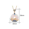 Pendant Necklaces National Tide China Style Necklace Copper Gold Plated Retro Cloisonne Mountain Sea Round Hetian Jade For Women JewelryPend