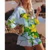 Damen-Badebekleidung, Hawaii-Hemden, Harajuku, Vintage, Bohemian-Stil, Damen-Strandhemd, Strickjacke mit Knöpfen, kurze Ärmel, Sonnenschutzbluse, Summe