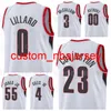 City Earted EditionバスケットボールCJ McCollum Jersey 3 Damian Lillard 0 Jusuf Nurkic 27 Robert Covington 23 Carmelo Anthony 00チーム