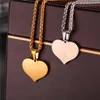 Pendant Necklaces Collare US Flag Heart Gold Color Stainless Steel Sign Necklace Women Men Jewelry P104Pendant