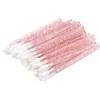 50pcs brosse à cils en cristal jetable applicateurs de cils micro brosses à lèvres fournitures applicateur nettoyant beauté outils d'extension de cils