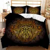 Boemian Mandala Letting Set Set Colorful Deer Wolf Head Raccontissimo Cover Exotic Ethnic Animals Duvet King for Kids Adults Room Room