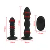 Anal Plug Dildo Vibrator med Suction Cup Prostate Massager Remote Control Butt Bead Sexiga leksaker för män Vattentät