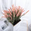 Flores decorativas Guirnaldas Rama Provenza Lavanda Plástico artificial Boda de alta calidad para la decoración del hogar Grano Navidad Fake PlantDecor