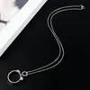 Pendant Necklaces Trendy Circle Design Necklace For Women Men High Polished Steel Jewelry Collar Punk Rivet Style Chain GiftPendant