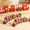 Wooden Train Christmas Ornament Merry Christmas Decoration For Home 2022 Xmas Gifts New Year 2023