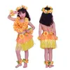 Feestdecoratie plastic vezels kinderen gras rokken dubbele dikke hula rok Hawaiiaanse kostuums 30 cm/40 cm kind verkleedfeest feestelijke supplie