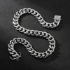 Heavy 15mm 24 Inch Silver Large Stainless Steel Cuban Curb Link Chain Necklace For Mens Hip-Hop Jewelry