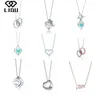 LIDU High Quality 100%925 Sterling Silver Tiff Heart Enamel Necklace Fashion Exquisite Clavicle Chain Jewelry Free Delivery