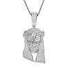 Pendentif Colliers Hip Hop Micro Pavé Cubique Zirconique Bling Glacé JESUS PIECE Pendentifs Pour Hommes Rappeur Bijoux Goutte