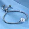 Charm Armband Kurshuni 2022 Silver Rose Gold Color Rostfritt stål Pearl Box Chain Links Bangles For Women Jewelry Accessories Kent22