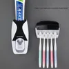 Automatic Toothpaste Dispenser Dustproof Toothbrush Holder Wall Mount Storage Rack Bathroom Accessories Set Squeezer 220614