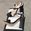 Femmes Sandales En Cuir Double Quincaillerie Dorée Noir Talons Hauts Cheville Sangle Mi Sandale Haute Qualité Robe Chaussures De Mariage avec Boîte NO21