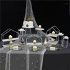Andra Bakeware White Gold Wedding Dessert Tray Cake Stand Party Birthday Decoration Plate Biscuits Display Metal Marble